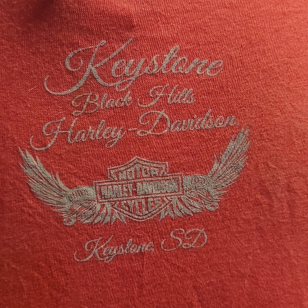 Harley Davidson tee pink purple shirt long sleeve scoop neck t-shirt L cotton - Picture 4 of 7